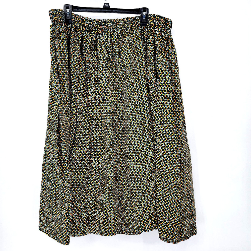 VTG Hand Made Women's 42 Costume Floral Skirt Prairie Western Pioneer Cotton